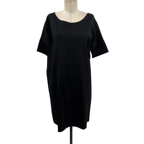 HATCH Black Short Sleeve Scoop Neck Ponte T-Shirt Dress Size 1 Small Maternity - Picture 1 of 6